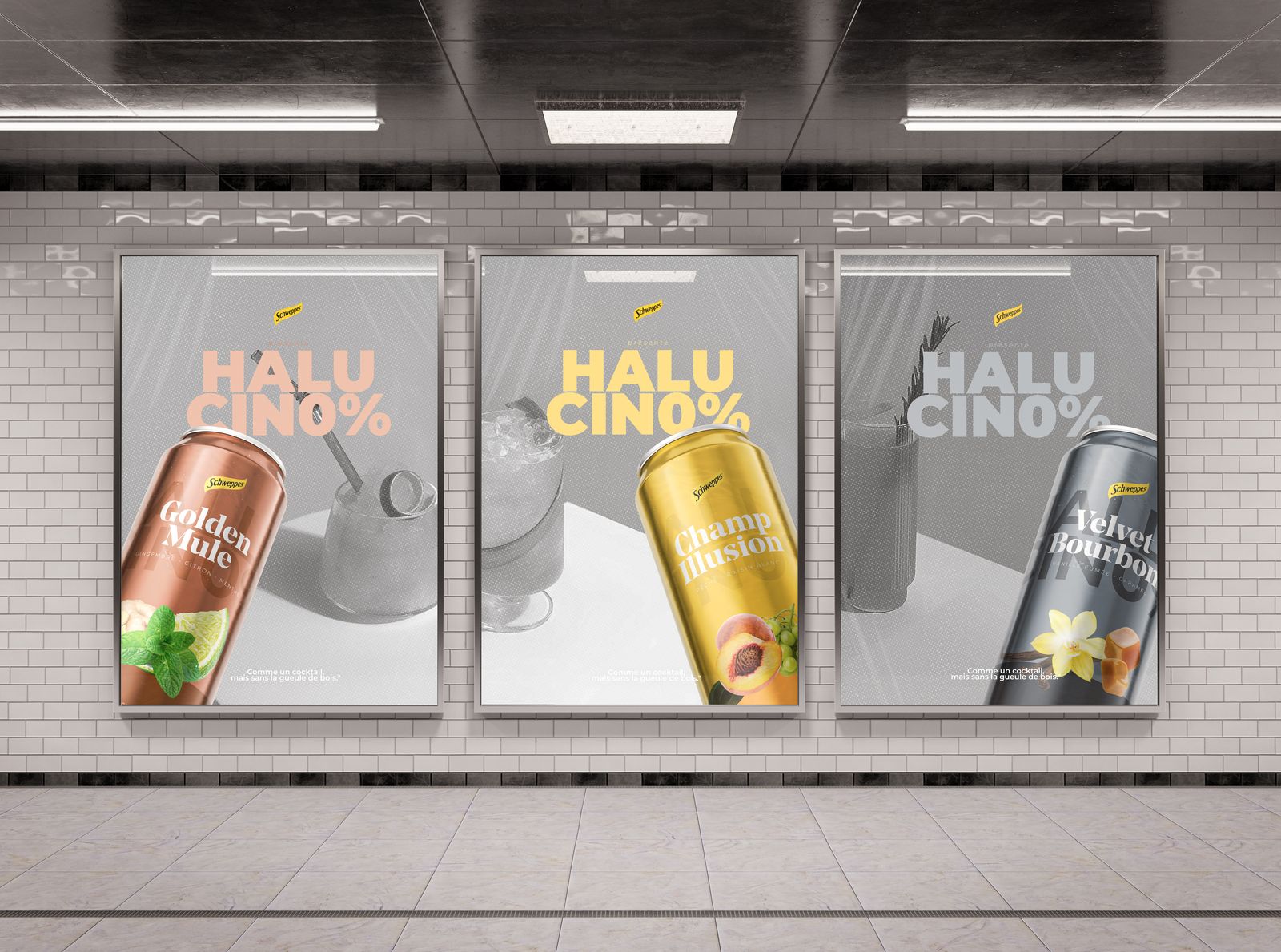 HALUCIN0% — campagne d'affichage métro