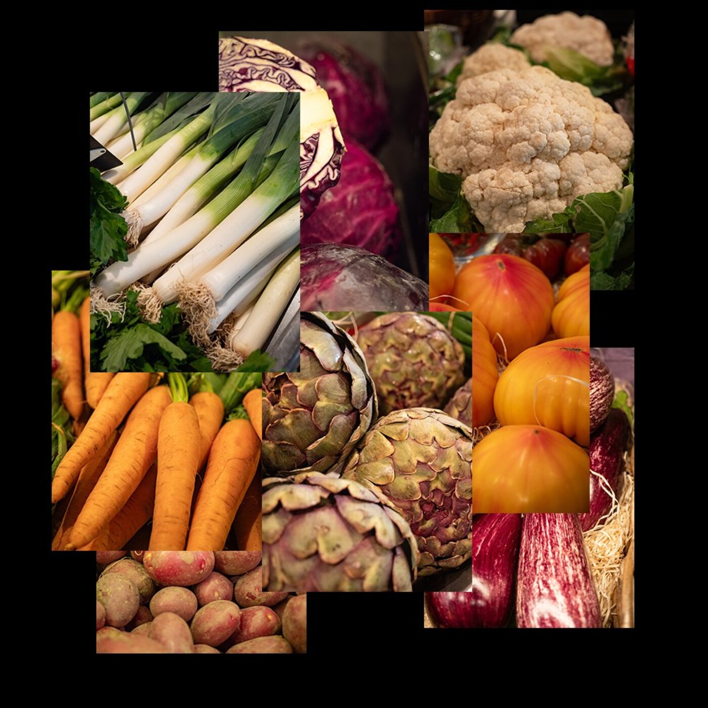 Les Toquées — composition de légumes par couleurs